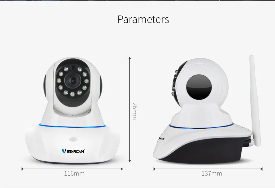 Оригинальная Vstarcam ip-камера 720P C7825WIP, Wi-Fi, камера наблюдения, камера безопасности, IR, ночное видение, PTZ, приложение, Мобильный просмотр, аудио, разговор