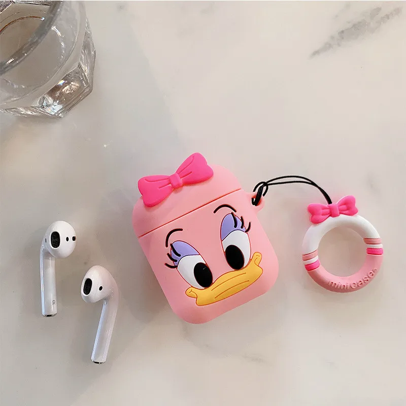 Чехлы для наушников, чехол, аксессуары для airpods, защитный чехол, сумка, анти-потеря, ремешок, милый мультфильм, сделай сам, силиконовый, Микки, Минни