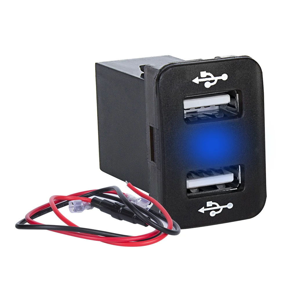 2USB порт 12-24 В розетка для автомобильного прикуривателя адаптер питания с светодиодный цифровой вольтметр метр монитор для Toyota Usb Автомобильное зарядное устройство