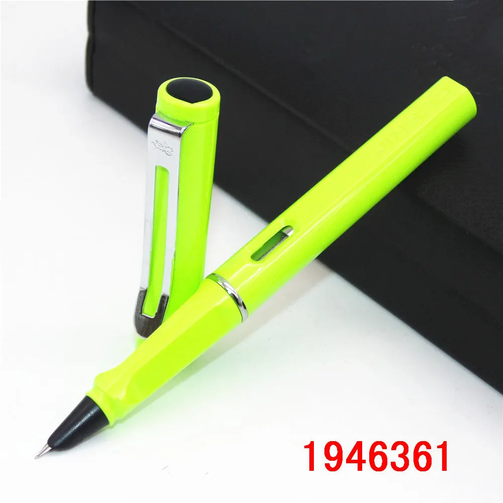 JINHAO 599, все цвета, Студенческая Мода, средний и тонкий перьевая ручка, лучший подарок для подарка, школьные офисные принадлежности - Цвет: Fluorescent green