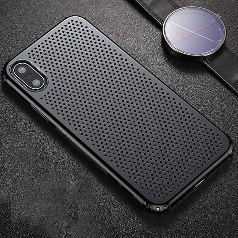 Отведение тепла матовый чехол для iPhone X 11 Pro 8 7 6 S Plus 5 5S SE XS XR дышащая Пластиковая