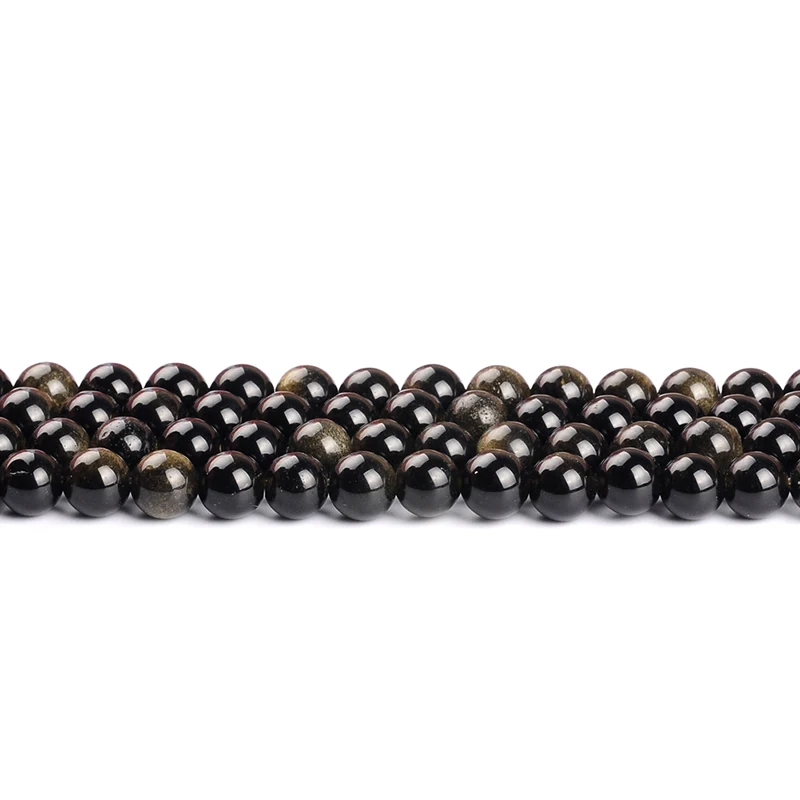 

High Quality Natural Stone Beads Black Light Obsidian Round Loose Beads 15" Strand 4 6 8 10 12mm Diy Jewelry Making Bracelet