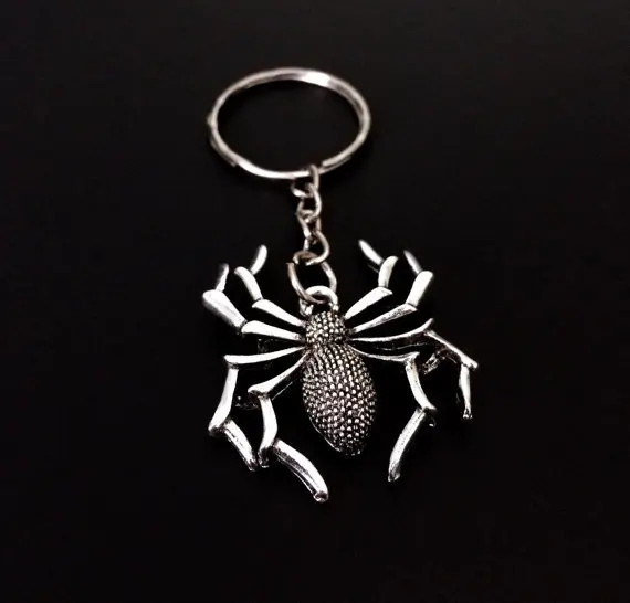 Большой Тарантул готический Черная Вдова паук Хэллоуин Kechain брелок модный
