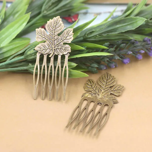 

30x65mm Mix colors Vintage Filigree Maple 5 teeth Wedding Bridal Hair Combs for Brides Headpiece Flower Hairwear Accessories
