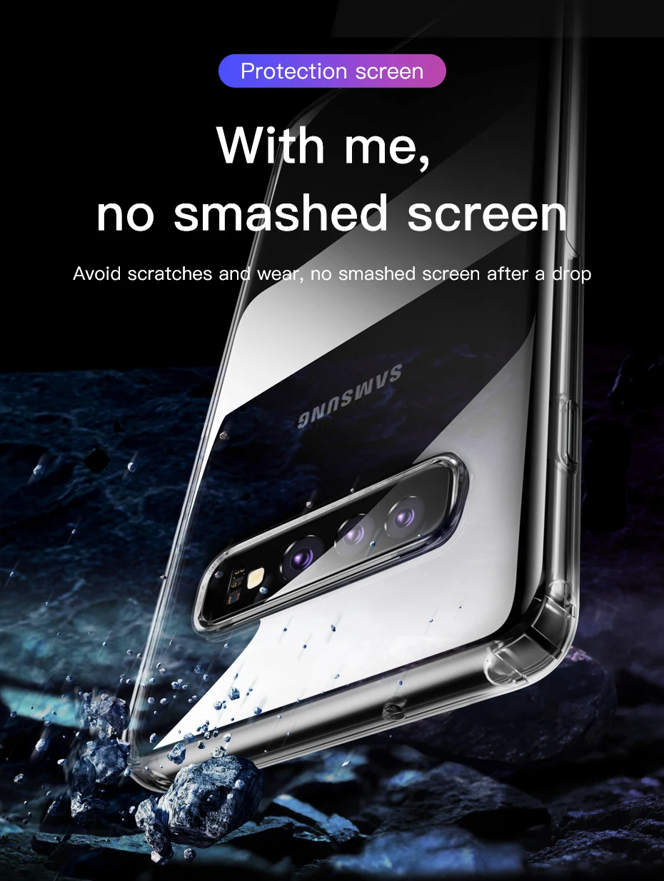 Чехол Baseus для samsung Galaxy S10 Plus, ультра тонкий прозрачный мягкий ТПУ силиконовый чехол на заднюю панель для samsung S10 S10Plus, чехлы