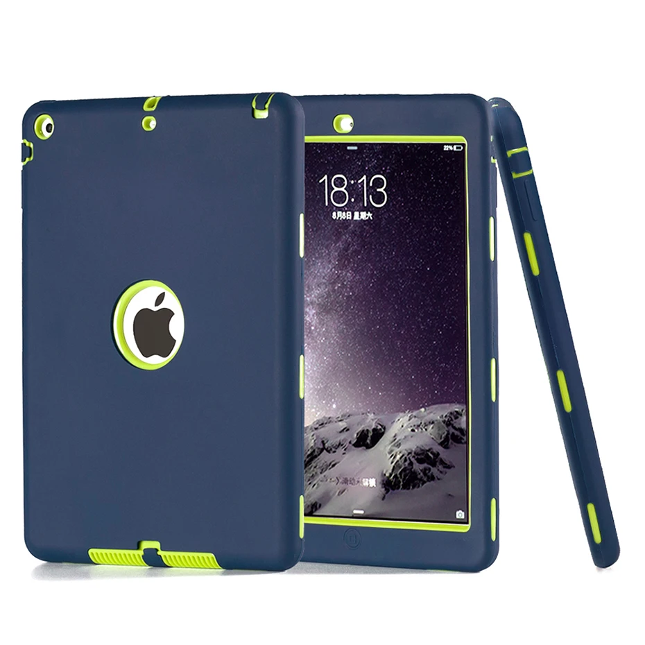 Air Navyblue Yellow Противоударный чехол для Apple iPad Air 1, детский Тонкий облегающий сверхпрочный защитный чехол, чехол для iPad A1474 A1475 A1476 Air 5, чехол - Цвет: Air Navyblue Yellow