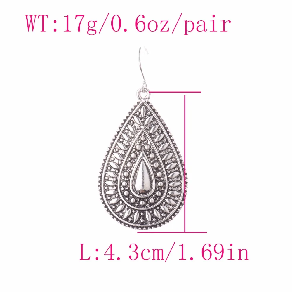 Этнические золотистые/Серебристые серьги в форме капли воды ювелирные изделия
