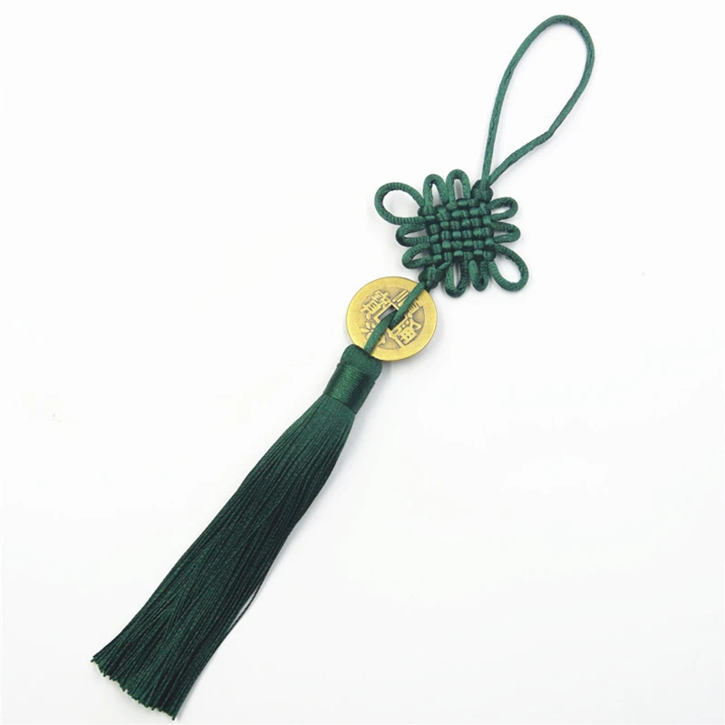 Dark green 3 шт многоцветный полиэстер китайские узлы медные деньги кисточки DIY ювелирные изделия шторы одежды декоративные аксессуары ремесло кисточки - Цвет: Dark green