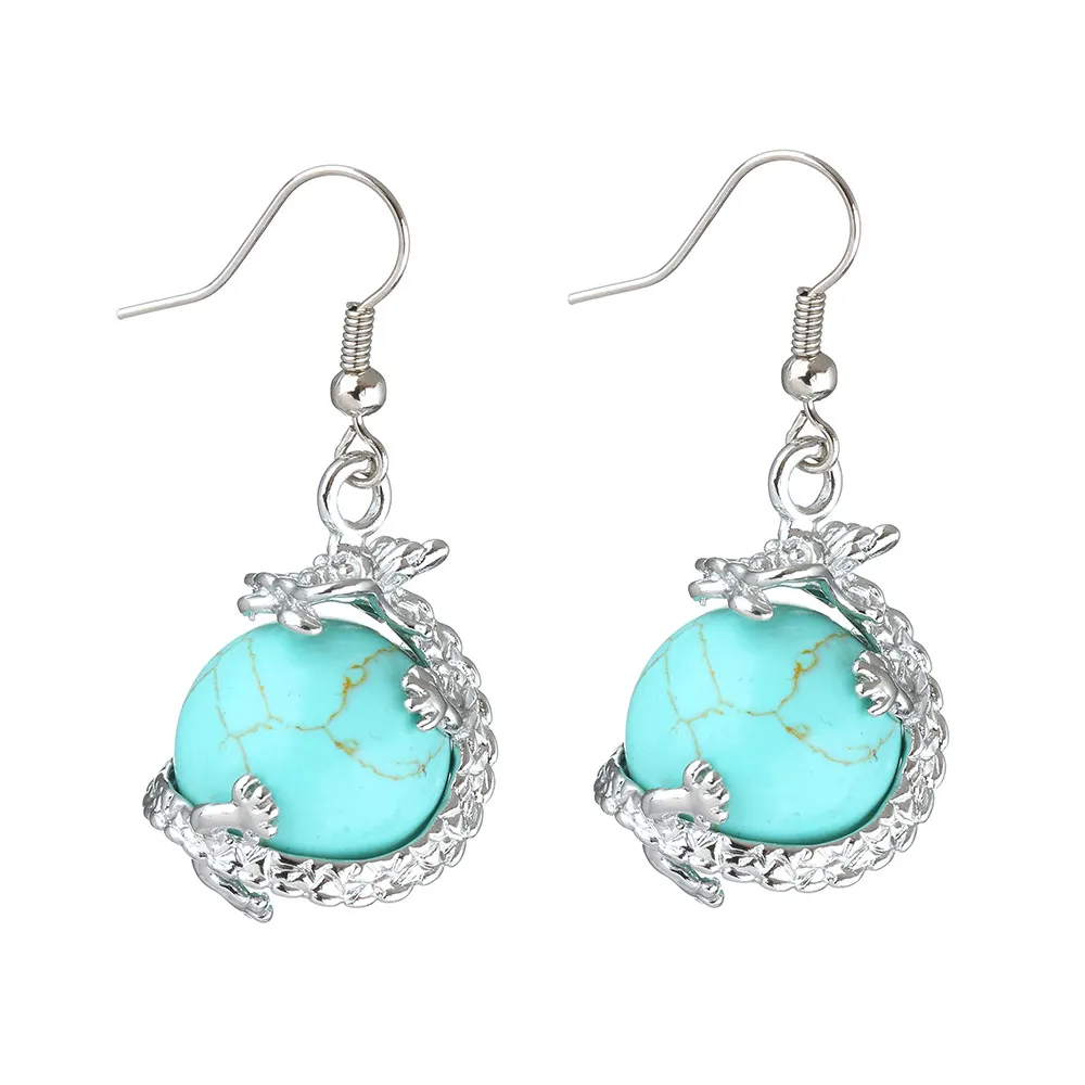 YYW висячие серьги с натуральными камнями Кристаллами кварцевыми опаловыми