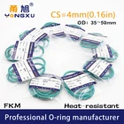 2 шт.лот резиновые уплотнительные кольца зеленого цвета FKM CS4mm OD35363840424445464850*4 мм уплотнительные прокладки кольца шайбы