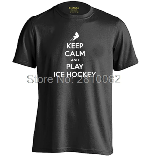 Keep Calm and Play hockeyer мужские и женские Повседневная Круглый воротник футболка |