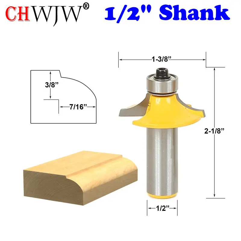 1pc Drawer &amp Cabinet Door Front Edging Thumbnail Router Bit-1/2&quot Shank- Chwjw 12161 woodworking cutter bits | Инструменты