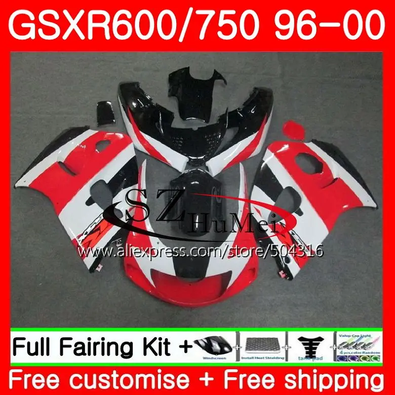 Корпус для SUZUKI GSX R600 розовый черный 27SH12 GSXR750 96 97 98 99 00 GSXR 600 750 SRAD GSXR600 1996 1997 1998 1999 2000