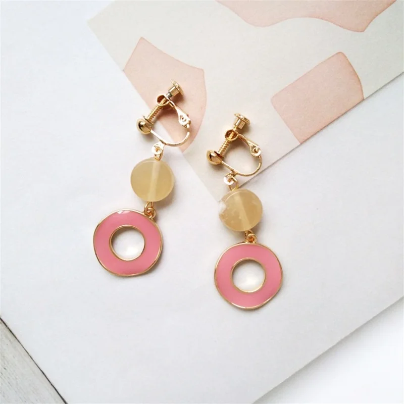 Летние простые Акриловые Длинные Подвесные серьги геометрические круглый