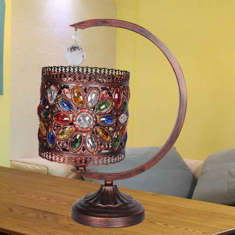 Красочные настольные лампы в богемном стиле романтичная лампа с искусственными