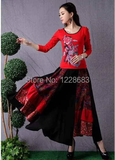 Горячая Распродажа на новый год длинная юбка для танца живота черного и красного