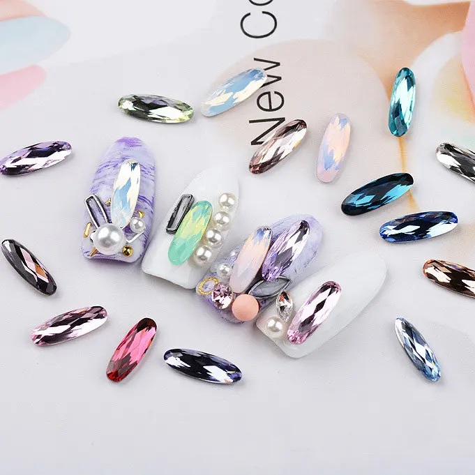 10 шт. Блестящие Стразы для ногтей овальной формы|rhinestones for nails|nail art crystalnail |