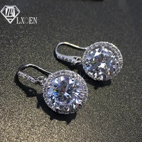 luxury fashion round zirconia hoop earrings for women white gold color simple small hoops earings for party jewelry accessories