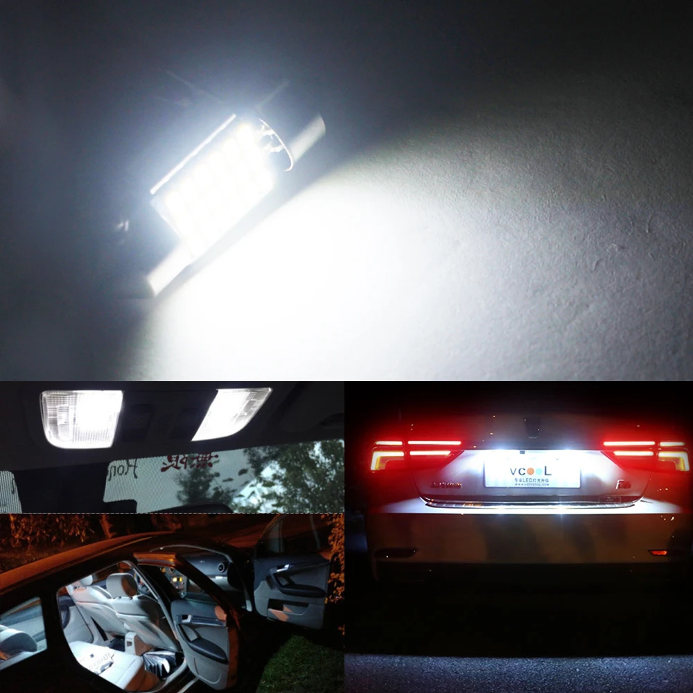 DXZ 2 шт. 31 мм 36 мм 39 мм 41 мм C5W C10W 18 27 30 33 SMD 3014 Светодиодная гирлянда CANBUS без ошибок авто интерьерная купольная лампа