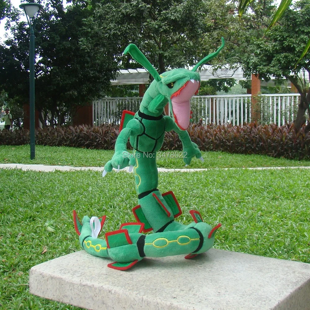 2 стиля Дракон плюшевая игрушка Мега Rayquaza 80 см зеленый и блестящий черный мягкий чучело Мультфильм фигурки куклы