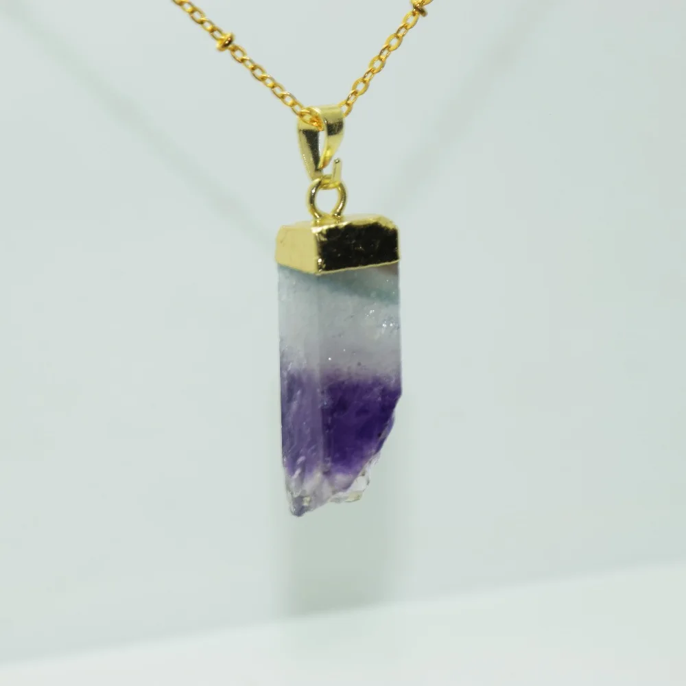 Подвеска из натурального кристалла geode druzy цепочка ожерелье 2020 женские длинные 4
