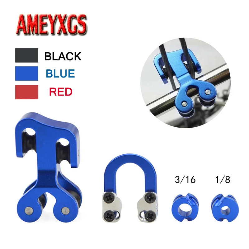 

1set Archery Bowstring Splitter Slider D Loop Ring And 1/8" 3/16" Peep Sight Set For Compound Bow Hunting Shooting Accessories