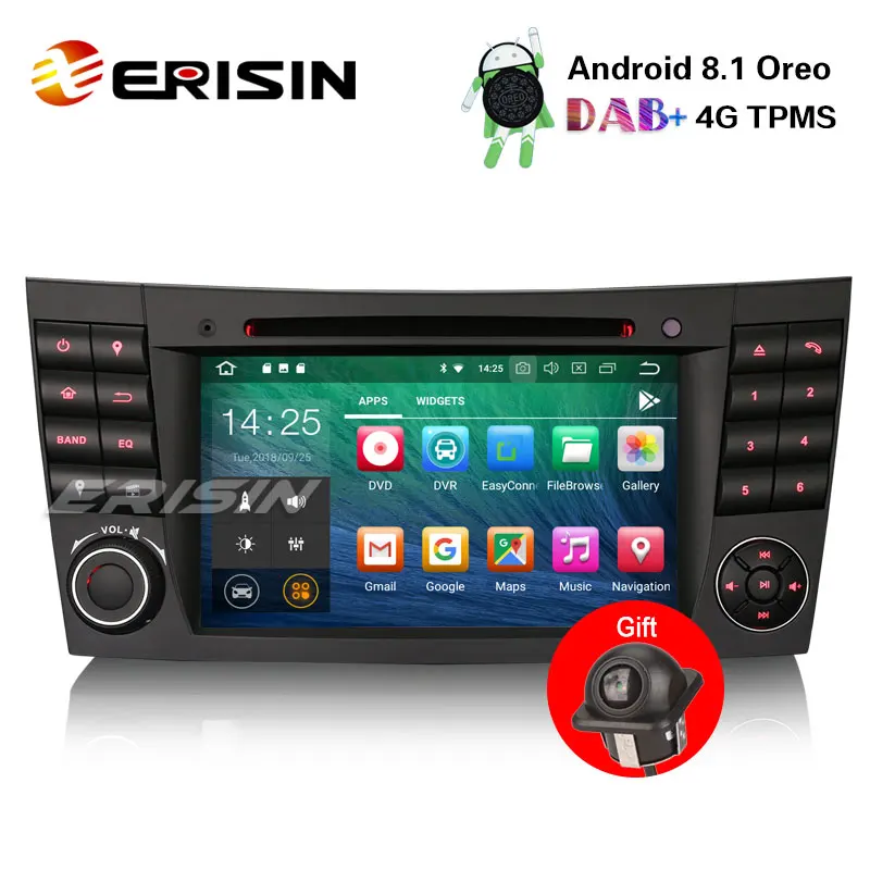 Erisin ES3880E 7 &quotавтомобильный DVD плеер gps Android 8 1 DAB + 4G Wi Fi система контроля давления в