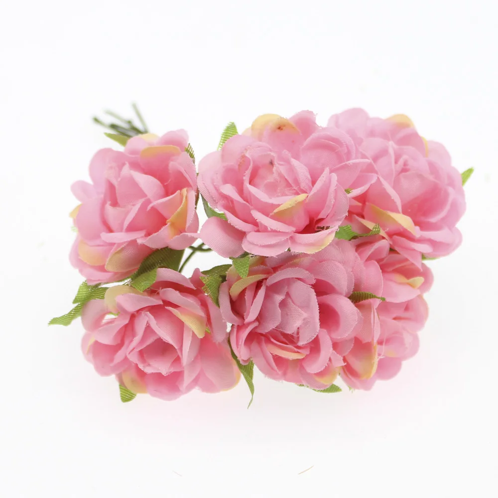 6PCS Cheap Wedding Decoration DIY Wreath Needlework Gift Box Scrapbooking Fake Flower Handmade Artificial Flowers | Дом и сад