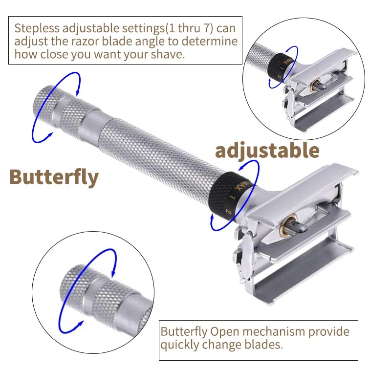 Новая регулируемая бабочка открытые безопасные бритвы для мужчин влажное бритье