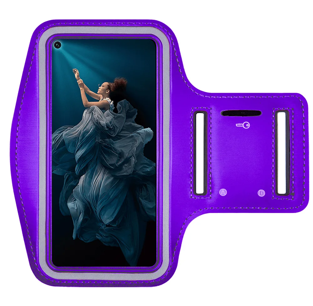 Фиолетовый Универсальная спортивная сумка для бега для huawei Honor 20 Pro 9X 7X 8X View 20 Lite Honor 10 9 фитнес-упражнения на руку Защитная сумка для телефона - Цвет: Фиолетовый