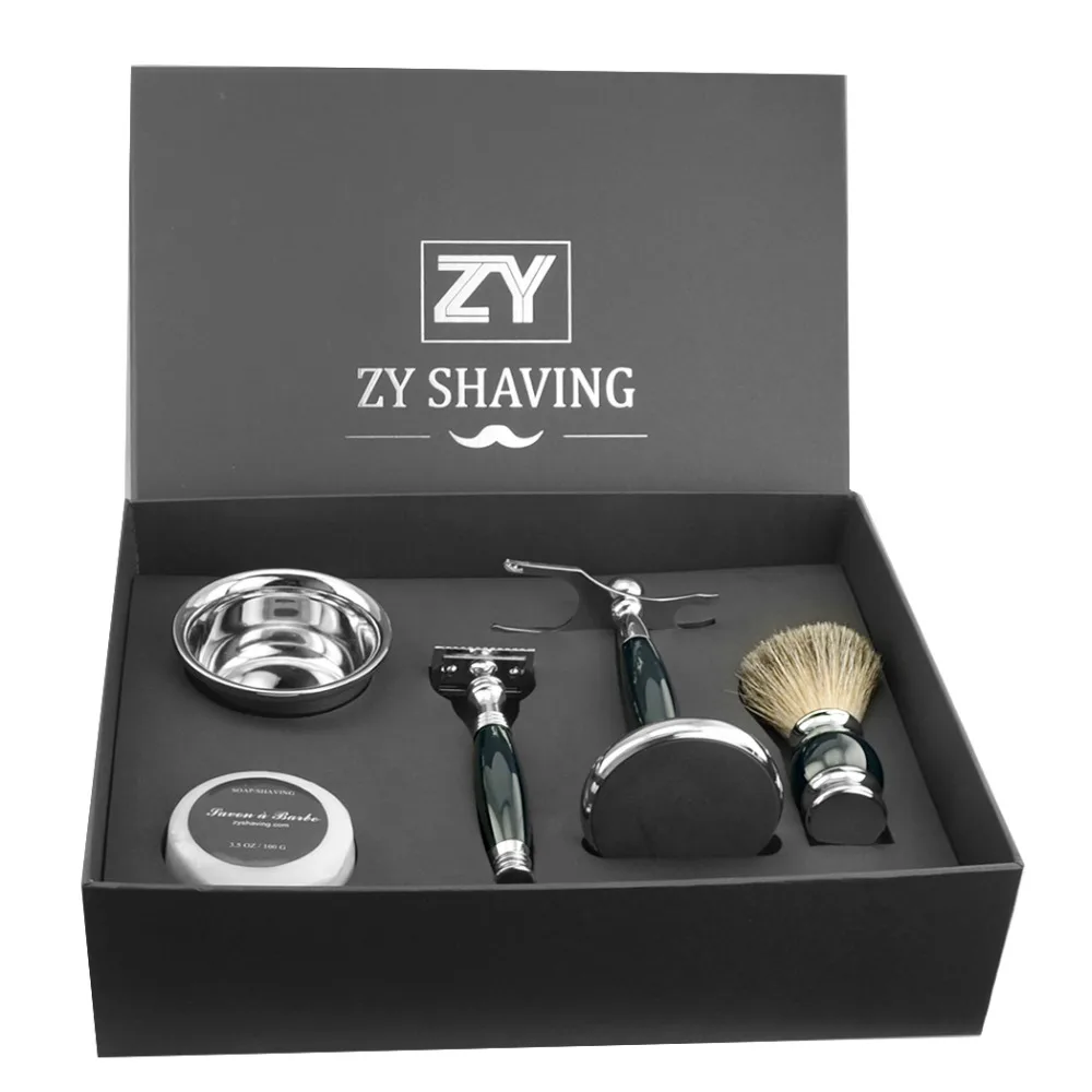 ZY мужской бритвенный Подарочный набор с двойными краями безопасности бритвенная