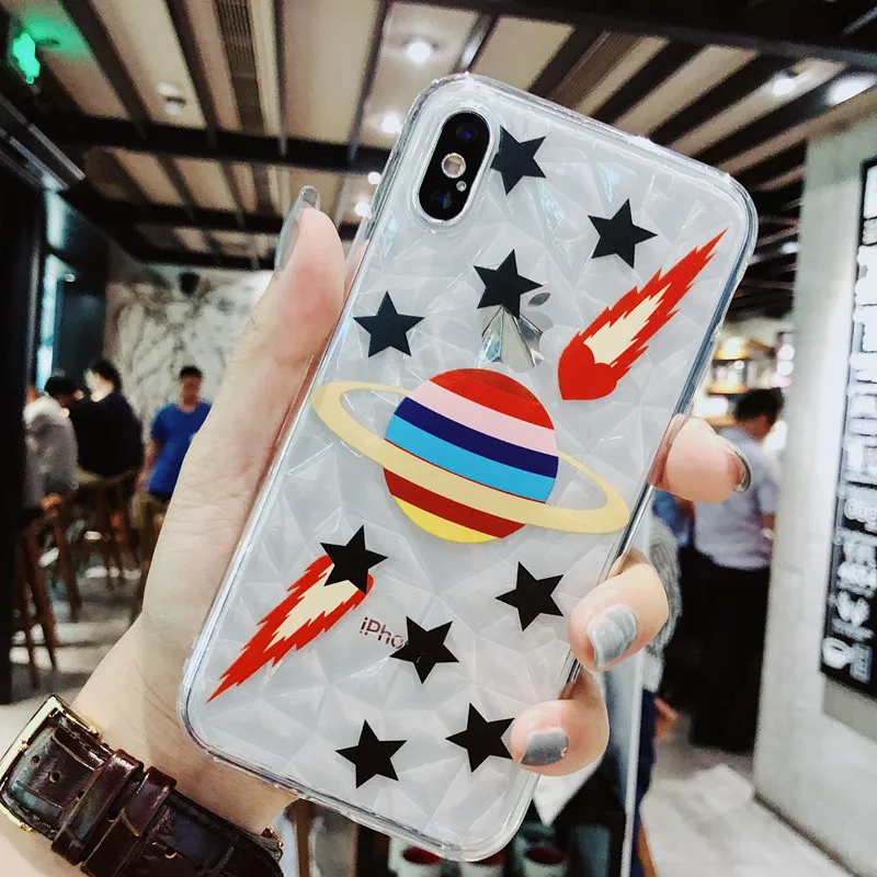 Diamond зерна круто Планета Звезда чехол для телефона iPhone6 7 8 Plus X золотой ананас