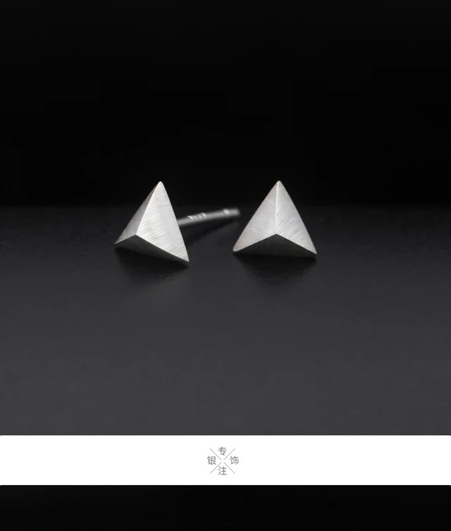 Trusta 925 пробы серебряные ювелирные изделия модные милые миниатюрные 6 мм X 6 мм твердые треугольные серьги-гвоздики подарок для девочек Дети Леди DS418
