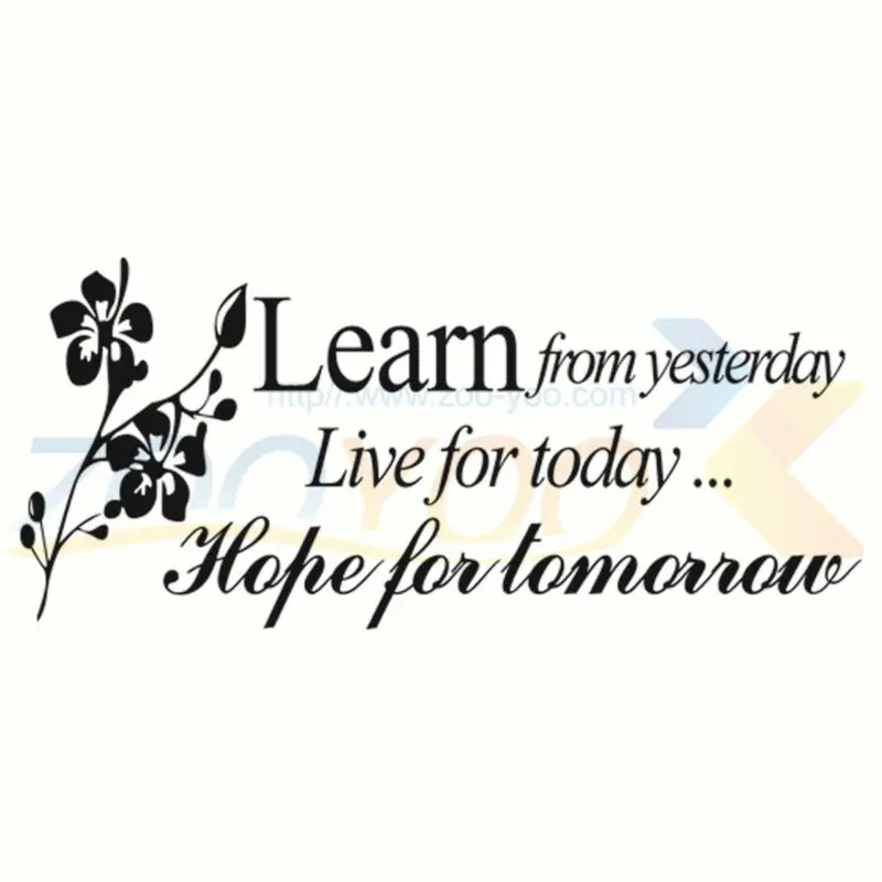 Learn of Yesterday Live For Today Наклейка на стену ZooYoo8112 декоративная adesivo де parede Съемная