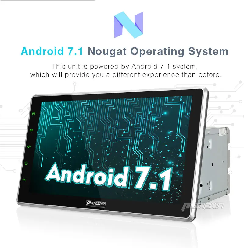 Pumpkin 2 Din 10 1 &quot&quot Android 7 универсальный автомобильный радиоприемник без dvd плеера GPS