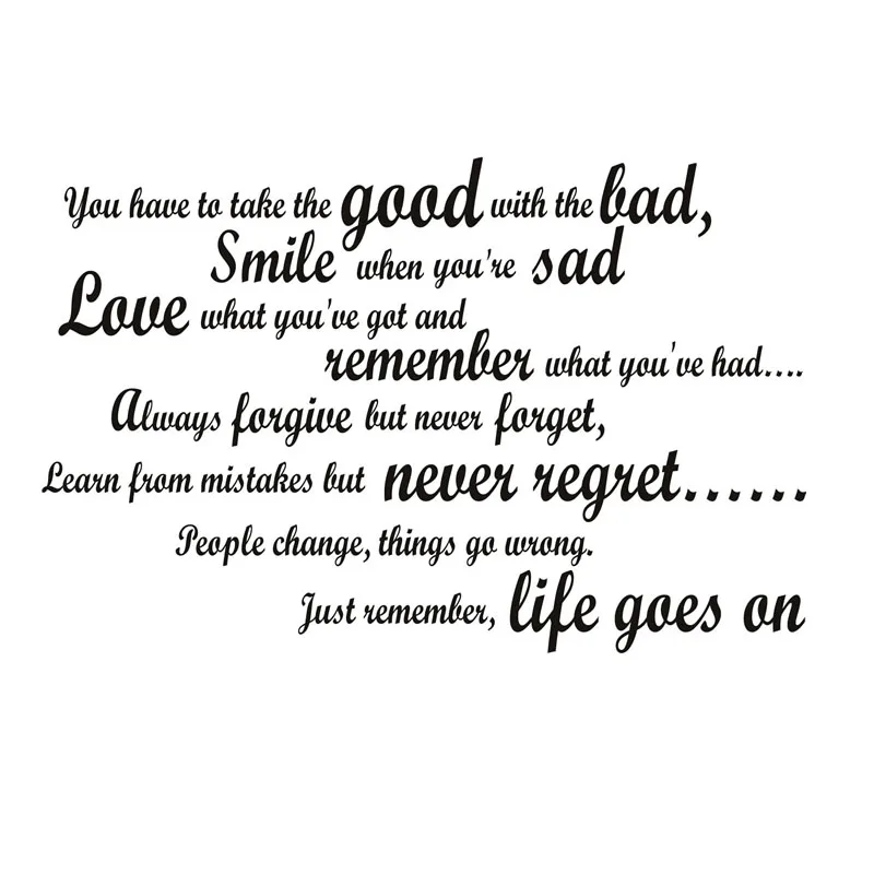 

Smile When You Are Sad Wall Decal Art Vinyl Removable English Text Quote Wall Stickers Decal For Living Room