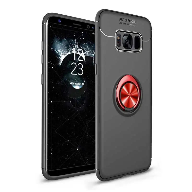 Тонкий чехол из ТПУ для samsung s8 s9 s10 накладка с кольцом на палец и подставкой galaxy s10e