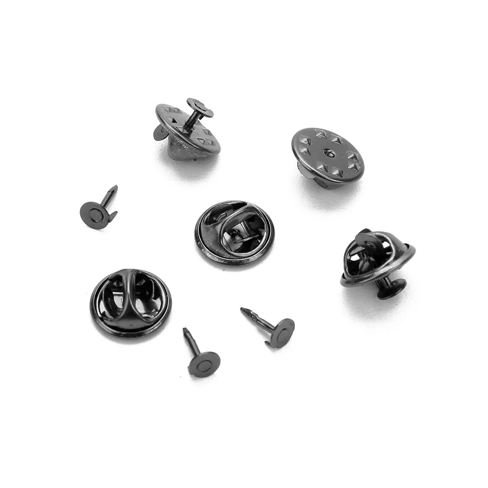 gunblack 50 шт. золото с родиевым покрытием медный зажим для галстука для ногтей нагрудный штырь назад клатч разброс Бабочка застежка выдавливание значок держатель DIY ювелирные изделия - Цвет: gunblack