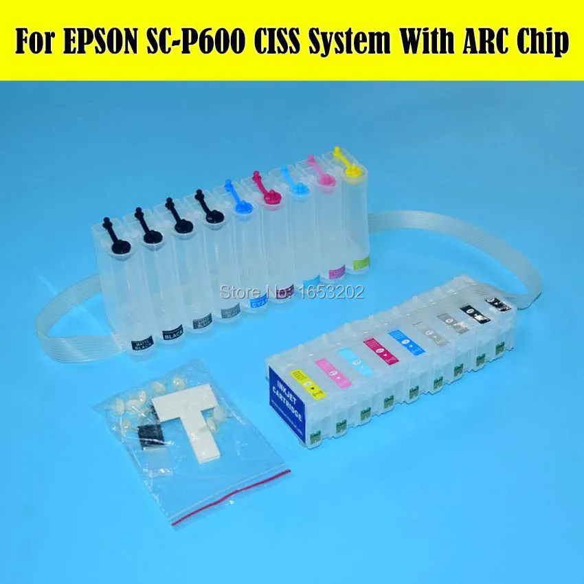 9 цветов/комплект электронная сигарета EPSON P600 Ciss с индикатором уровня чернил чип
