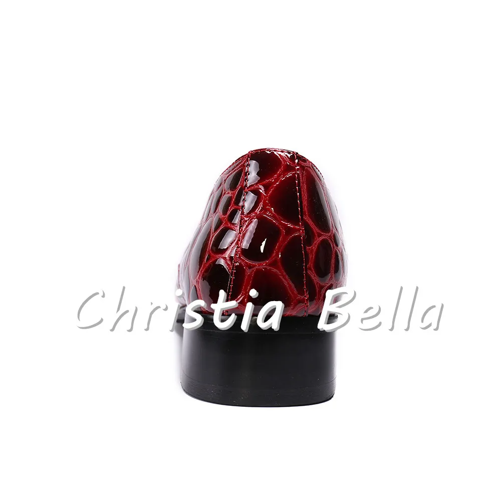 Christia Bella Мужская мода неподдельный кожаный Обувь в деловом стиле цепи вечерние