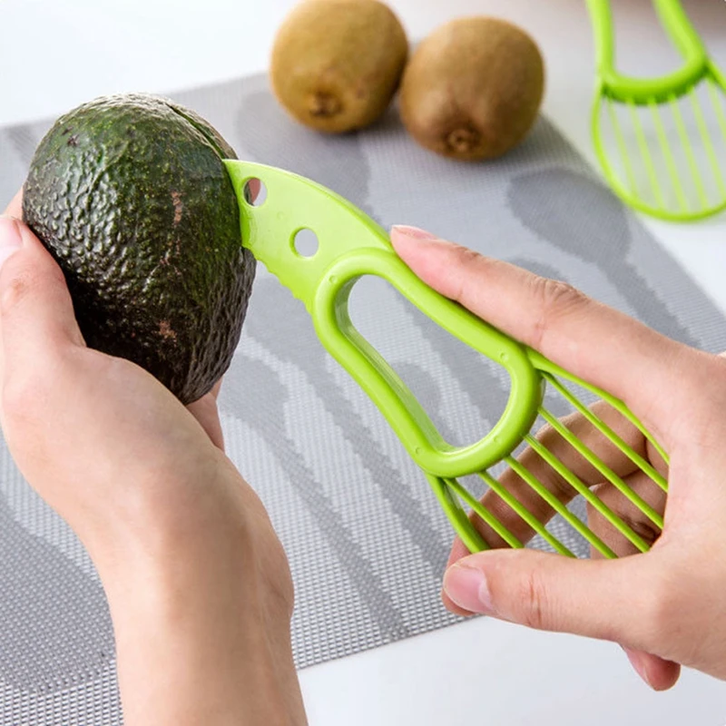 3 в 1 авокадо Slicer Ши нож для удаления сердцевины и нарезания масло Фруктовый резак