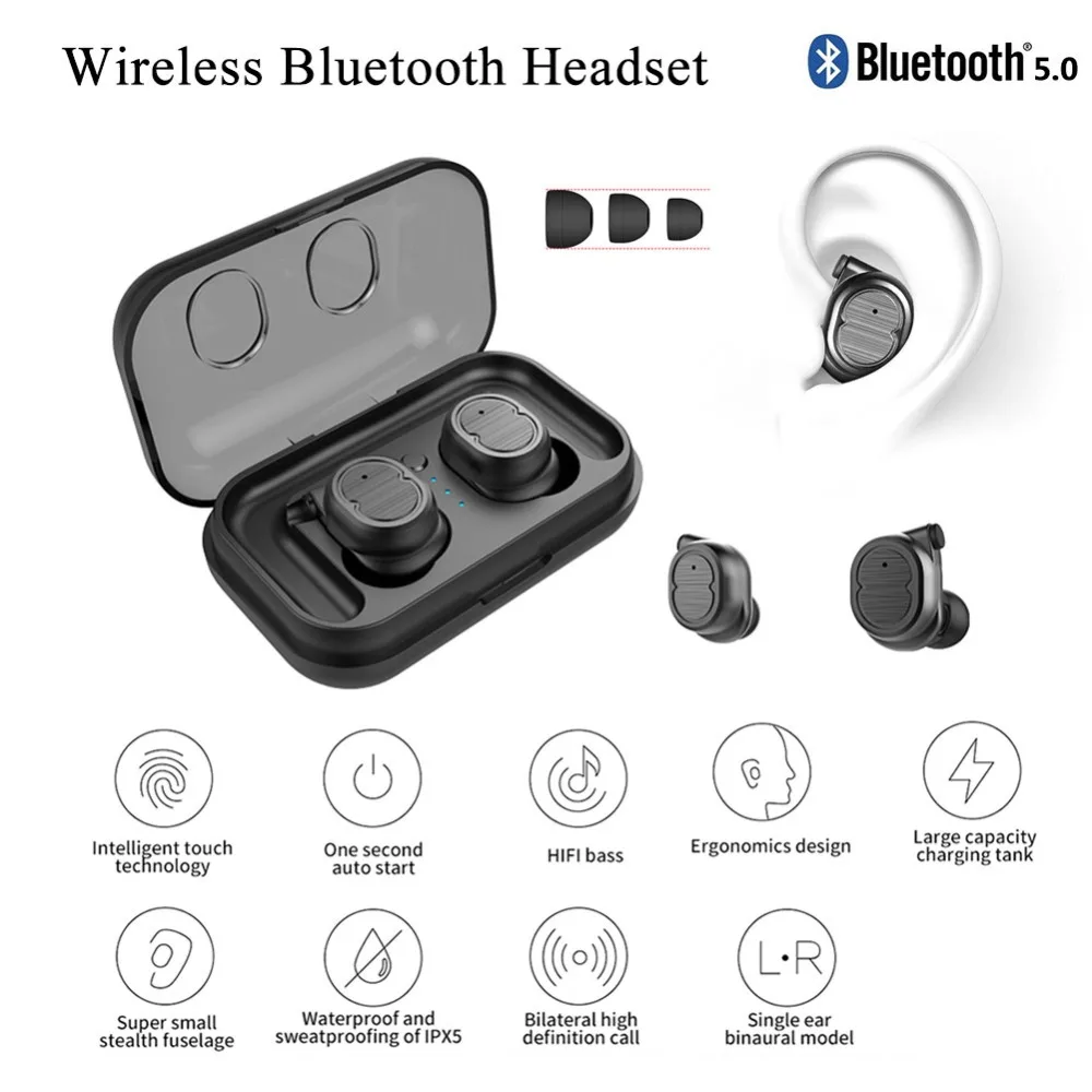 TWS-8 Touch Управление Bluetooth 5 0 наушники Водонепроницаемый True Беспроводной мини
