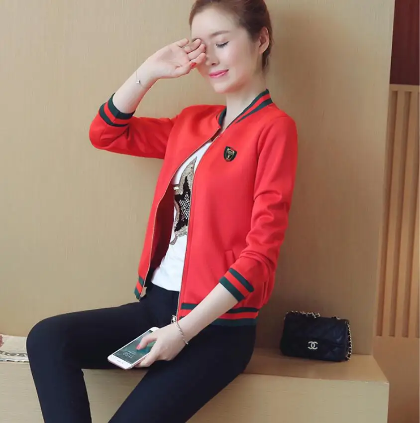3 Color Women Jackets Harajuku Fashion Wind Restoring Ancient Bomber Jacket Baseball Print Jacket women's Windbreaker Jacket