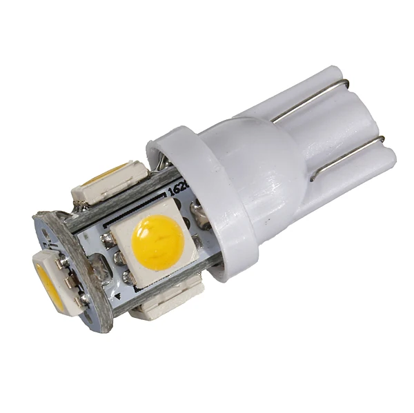 2 шт./лот теплый белый 3000K T10 W5W 5 SMD 5050 LED Автомобильный номерной знак Клин боковые