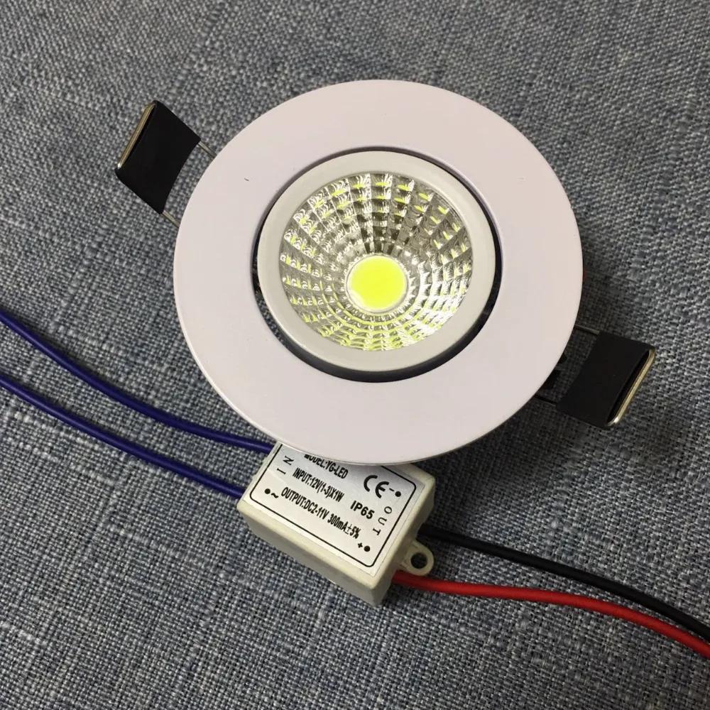 20 шт./лот светодиодный светильник Cob под потолок пятно света 3 Вт dc12v встроенное