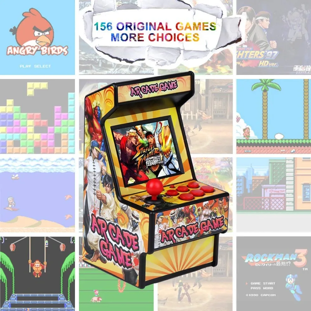 Мини аркадная игровая машина 2 8 &quot встроенная 156 классических портативных игр