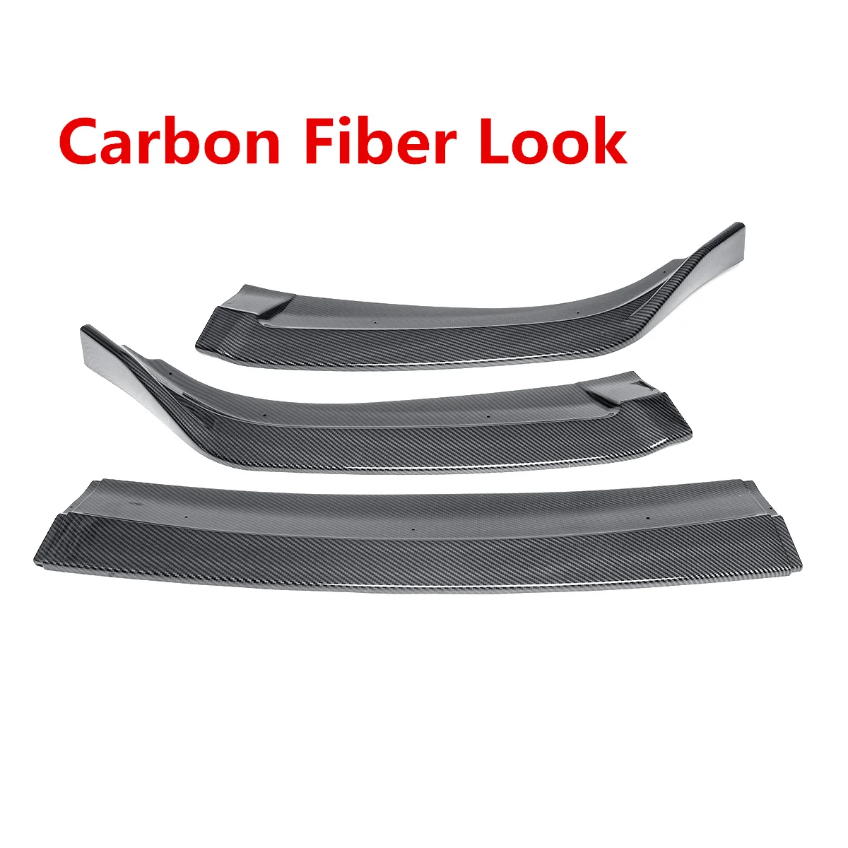 Carbon Fiber Look Новые 3 шт. автомобиль передний бампер спойлер, диффузор Накладка для Honda Civic переднего бампера v-стиля светоделители в виде пластин для тела - Цвет: Carbon Fiber Look