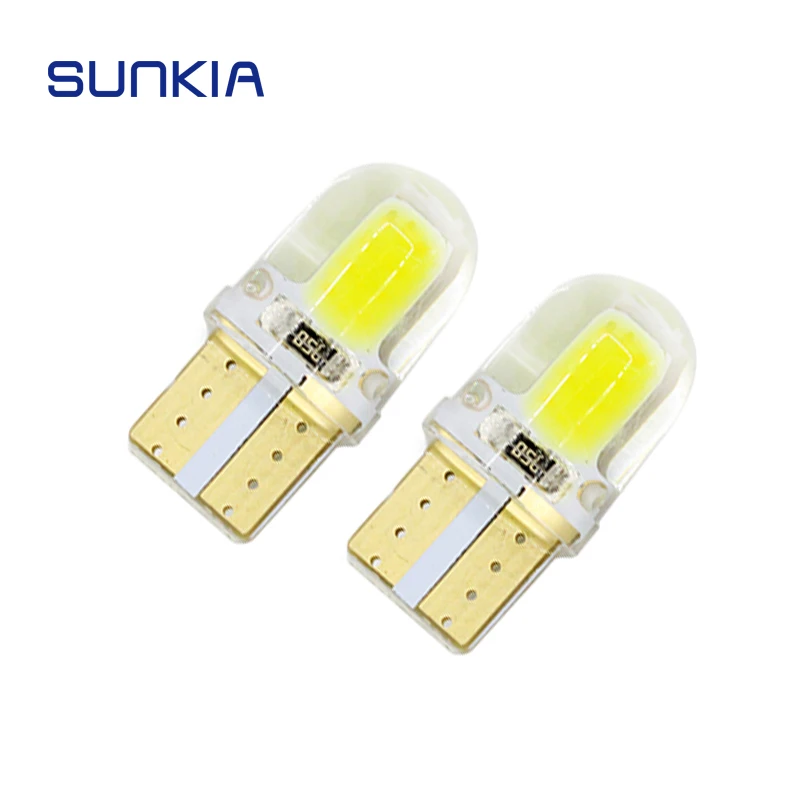 2 шт./пара SUNKIA высокая яркость COB T10 Canbus W5W 194 501 светодиодный ная габаритная широкая
