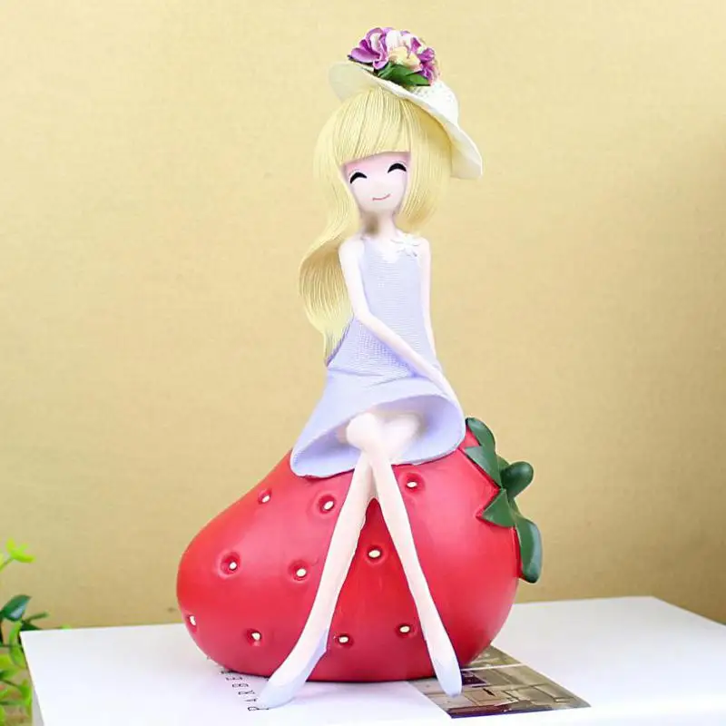 Милые Статуэтки из полимерной смолы в виде фруктовой девочки желеобразного