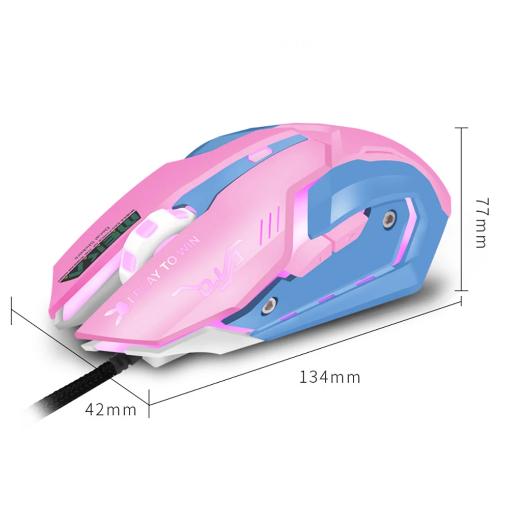 Zienstar проводная USB мышь с 7 видов цветов подсветкой, 3200 dpi, желтый розовый фиолетовый синий цвета для Macbook, компьютера, ПК, ноутбука